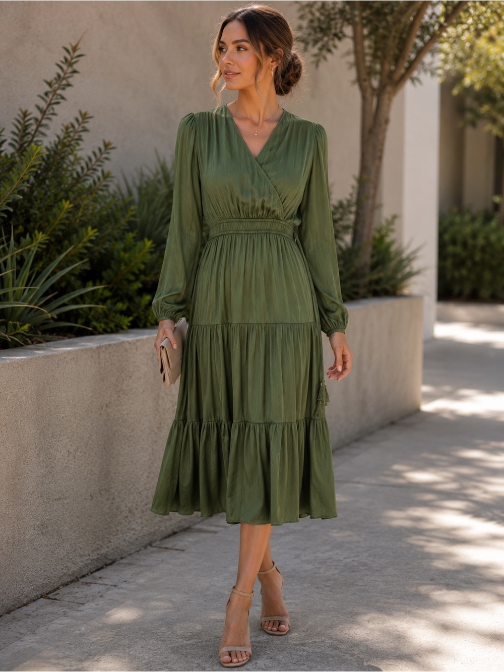 T Tahari Tiered Midi Dress SP